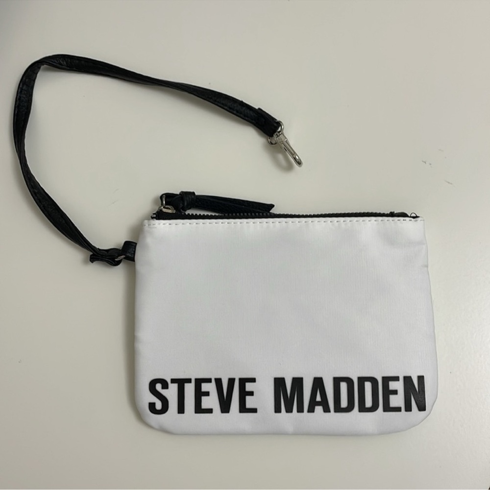 Steve Madden Btheda White with Black Logo Straps Backpack & Bag. - Picture 7 of 7